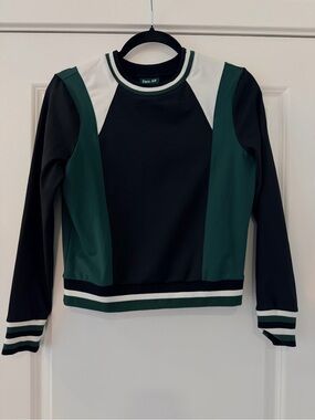 Fore All Colorblock Crewneck Sweatshirt in Black and Hunter Green